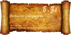Bobula Zsigmond névjegykártya